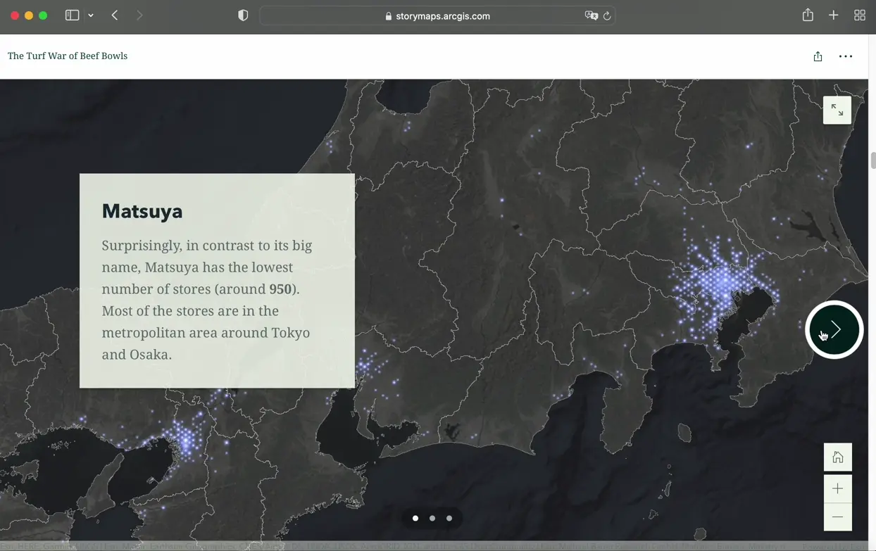 Sample view of StoryMap